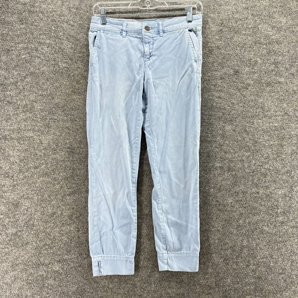 Pilcro Pants Women 25 Plus Blue Low Rise Flat Front Skinny Chino Cotton Pockets
